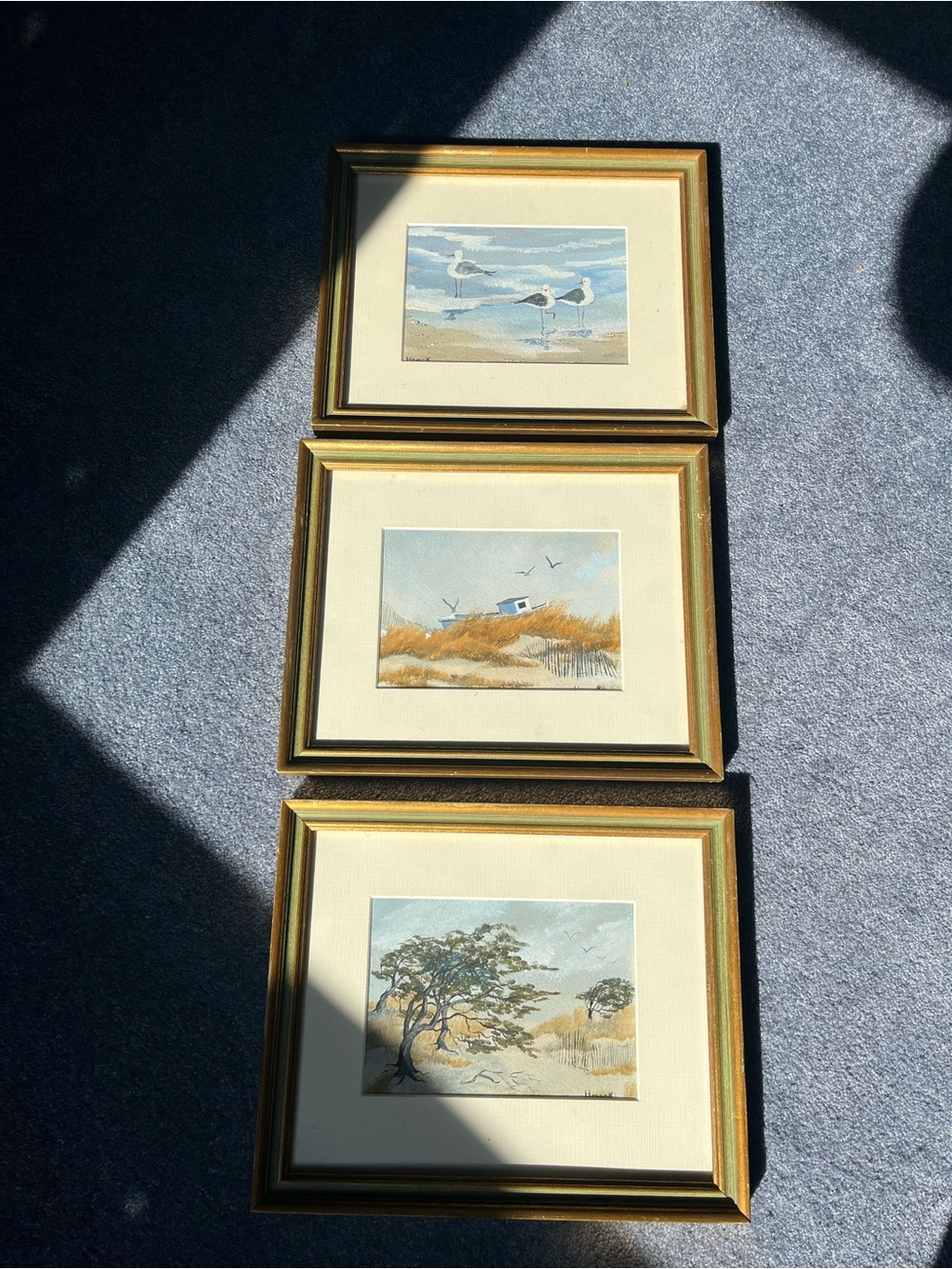 Original watercolour paintings of seascapes. Artist signed Houck.